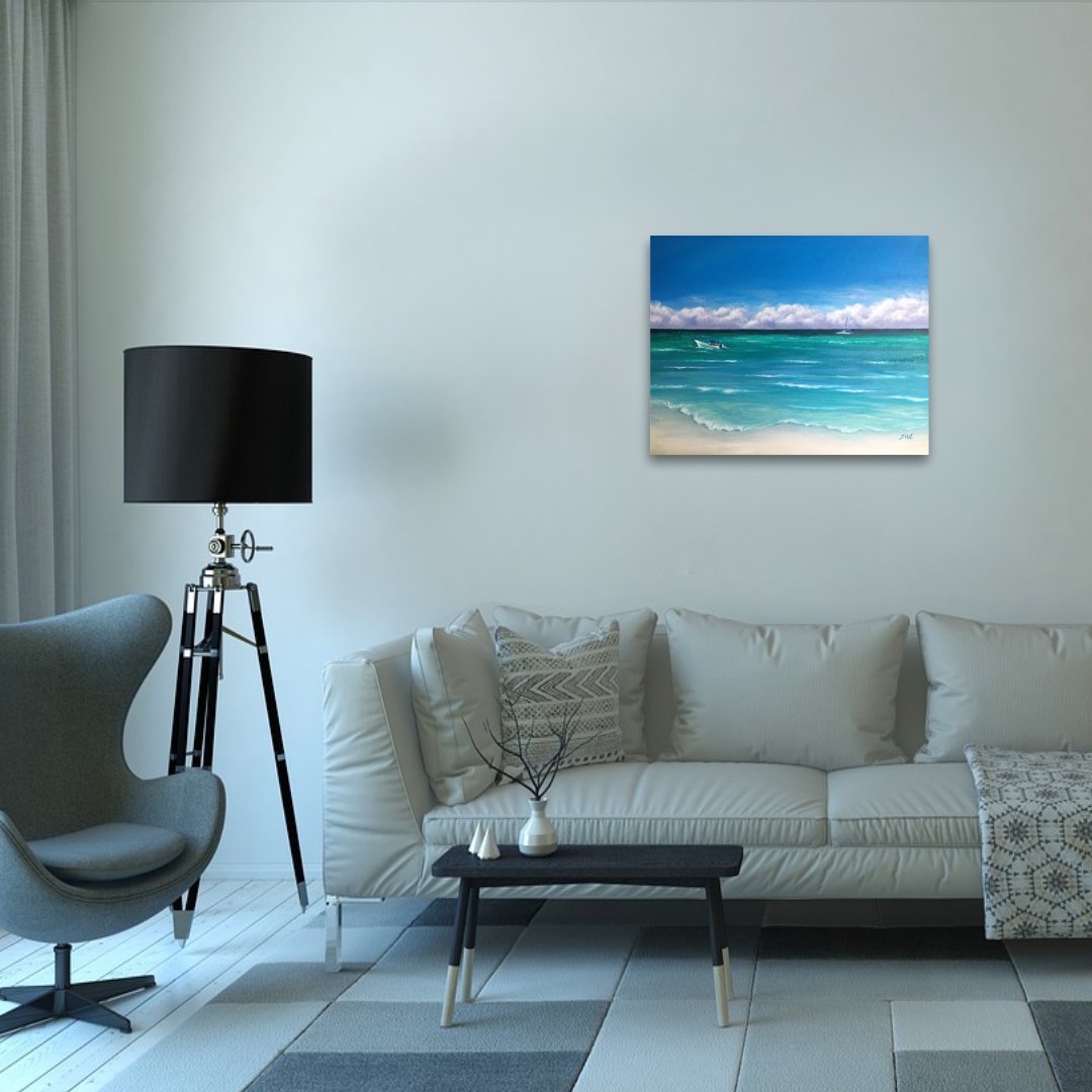 Dreaming of Saona - Original Acrylic Painting - Image 2