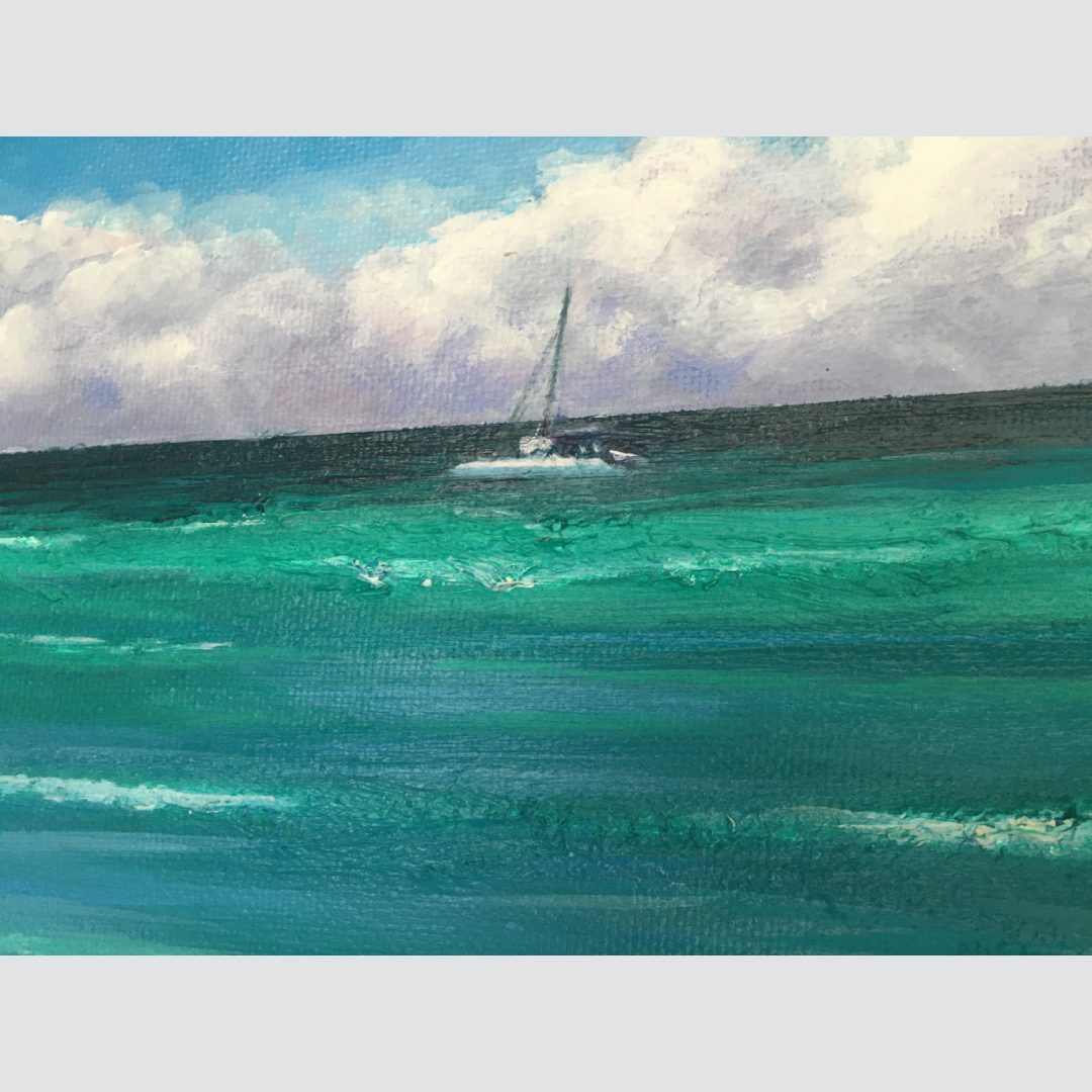 Dreaming of Saona - Original Acrylic Painting - Image 3