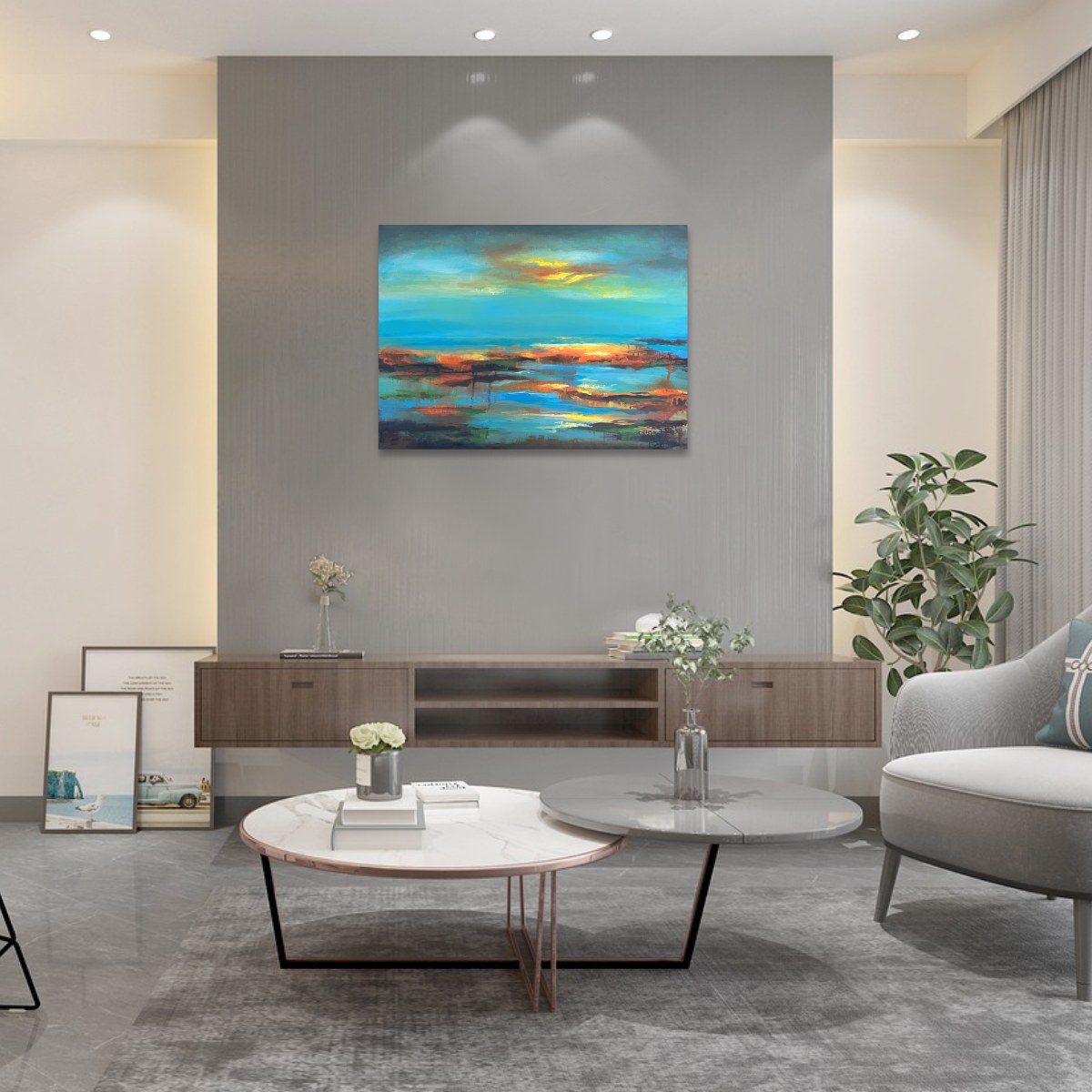 After the rain, original acrylic painting directly from the artist