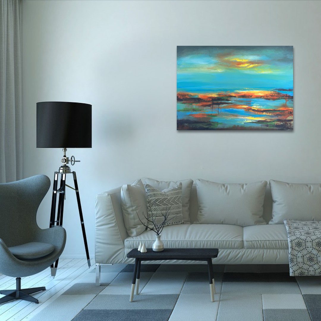 After the rain, original acrylic painting directly from the artist